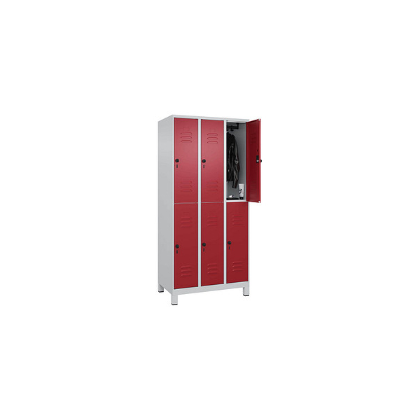4066681621756 - Spind Classic Plus lichtgrau rubinrot 080310-30 S10001 6 Schließfächer 900 x 500 x 1950 cm 4066681621756 C+P-Möbel 4066681621756 - Spind Classic Plus lichtgrau rubinrot 080310-30 S10001 6 Schließfächer 900 x 500 x 1950 cm 4066681621756 C+P-Möbel